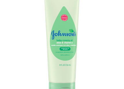 Johnson's Baby Creamy Oil with Aloe & Vitamin E, Moisturizing Baby Body Lotion 8.0 fl oz (Pack Of 12)