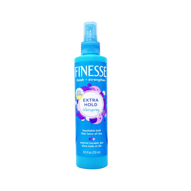 Finesse Finish Strengthen, Self Adjusting, Extra Hold, Non-Aerosol, Unisex, HairSpray, 8.5 ounce (Pack Of 12)