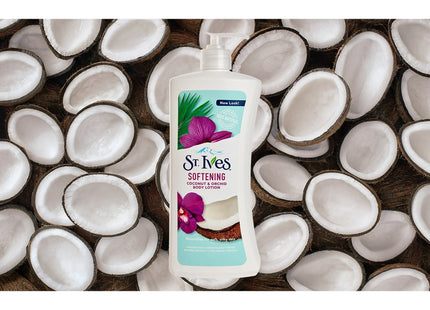 St. Ives Naturally Indulgent Body Lotion, Soft And Silky, Coconut Milk and Orchid Extract, 21 Ounce (Pack Of 24)