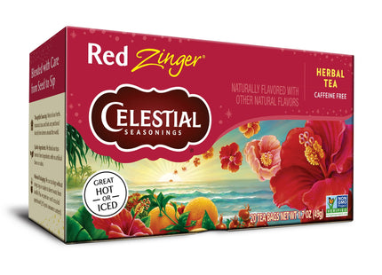 Celestial Seasonings Caffeine Free, Red Zinger, Natural Herbal Tea, 20 Bags (Pack Of 3)