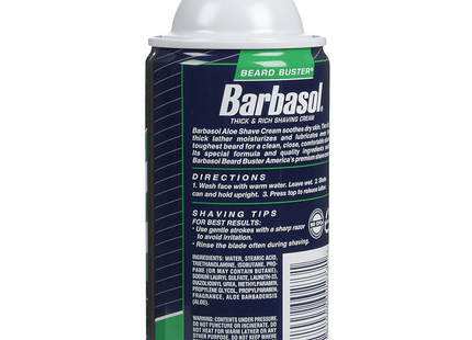 Barbasol Thick & Rich Soothing Aloe Shaving Cream, Rust-proof aluminum bottom, 7.0 Ounce (Pack Of 6)