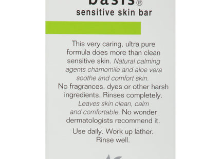 Basis Sensitive Skin Bar Soap, Cleans Plus Smooths, Unscented Soap Bar For Sensitive Skin 4 Ounce (Pack Of 4)