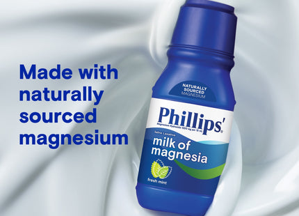 Phillips Milk of Magnesia, Gentle Relief Liquid Magnesium Laxative, Fresh Mint, 12 Ounce (Pack Of 3)