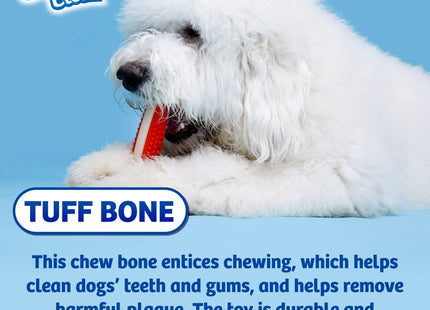 Hartz Chew 'n Clean Tuff Bone, Dental Dog Chew Toy, Medium, Color May Vary (Pack Of 12)