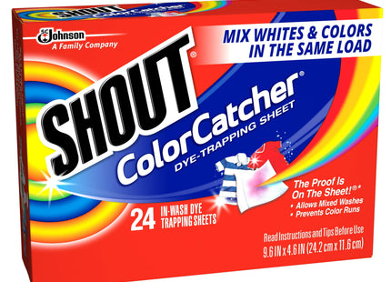 Shout Color Catcher, Dye-Trapping Sheets, for Laundry, Maintains Clothes Original Colors, 24 Sheets (Pack Of 1)