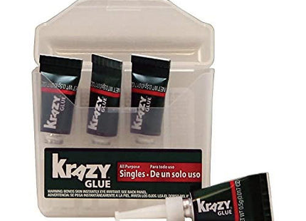 Krazy Instant Glue, All Purpose Glue, Single Use Tubes, 0.5 Ounce, 4 count Per Pack (Pack Of 12)