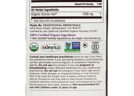 Traditional Medicinals Organic Licorice Root, Caffeine Free, Herbal Tea, 16 Count (Pack Of 24)