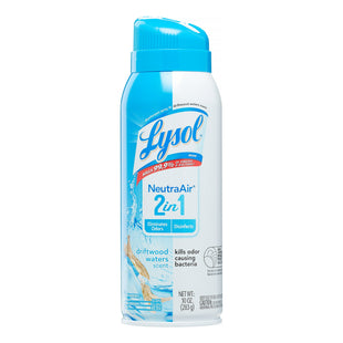 Lysol NeutraAir, 2 In 1 Eliminates Odors and Disinfects,, Air Freshener Spray, Driftwood Waters Scent, 10 Fl Ounce (Pack Of 2)