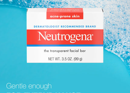 Neutrogena Glycerin Facial Cleansing Bar, for Acne-Prone Skin Formula Soap, 3.5 Ounce (Pack Of 6)