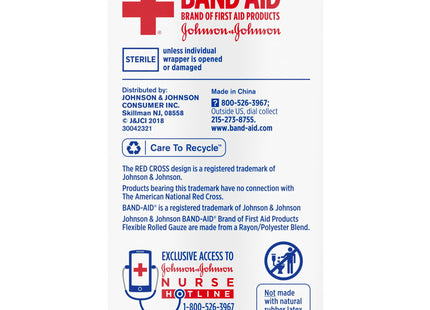 Band Aid Brand First Aid Product Flexible Rolled Gauze 2 in X 2.5 Yd (Pack Of 4)