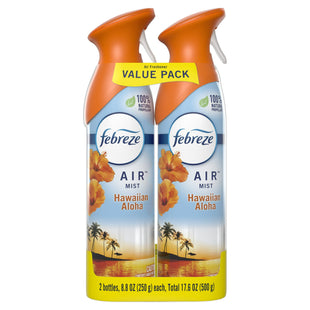 Febreze Air Freshener, Odor-Eliminating, Hawaiian Aloha Light Fresh Scent, Aerosol Spray 8.8 Ounce (Pack Of 2)