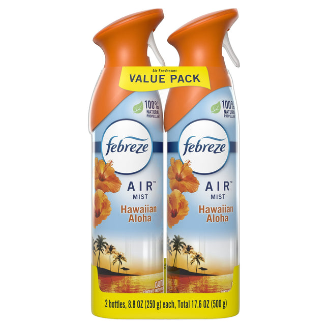 Febreze Air Freshener, Odor-Eliminating, Hawaiian Aloha Light Fresh Scent, Aerosol Spray 8.8 Ounce (Pack Of 2)