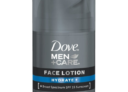 Dove Men+Care Hydrate Plus, SPF 15, Sunscreen Face Moisturizer Lotion, Trial Size 1.69 Ounce (Pack Of 3)