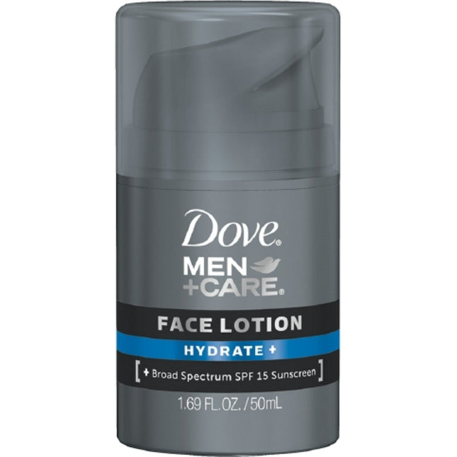 Dove Men+Care Hydrate Plus, SPF 15, Sunscreen Face Moisturizer Lotion, Trial Size 1.69 Ounce (Pack Of 1)