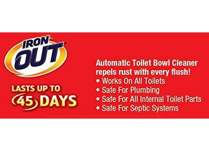 IRON OUT Automatic Toilet Bowl Cleaner, Repel Rust and Hard Water Stains with Every Flush, Tablets, 2.5 Ounce 2 Count Each (Pack Of 12)