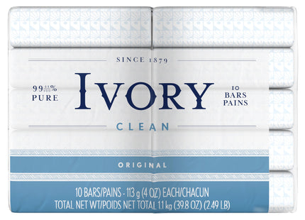 Ivory Gentle Bar Soap, 99.44% Pure, Mild Body Cleanser, Original Scent, 4 Ounce, 10 Count (Pack Of 3)