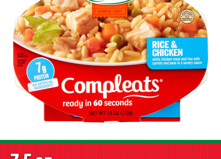 Hormel Compleats Microwavable Meal Chicken & Rice, Shelf Stable, Comfort Classics Food, 7.5 Ounce (Pack Of 1)