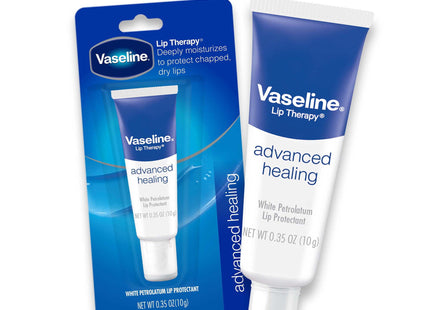 Vaseline Lip Therapy Advanced Healing, Skin Protectant, Advanced Formula, For Dry Lips Moisturiser, 0.35 Ounce (Pack Of 9)