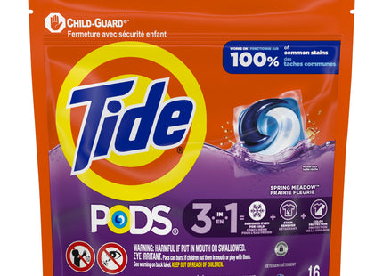 Tide PODS Liquid Laundry Detergent HE Turbo, 3 In 1, Pacs Spring Meadow Scent, 16 Count (Pack Of 1)