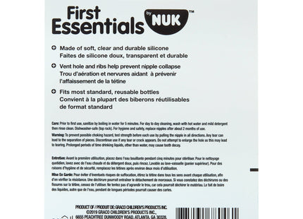 NUK Gerber First Essential, Silicone Nipples, Medium Flow, Nipples Clear, 6 Count (Pack Of 2)