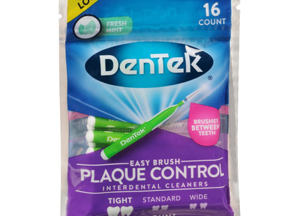 DenTek Easy Brush Oral Cleaners Extra Tight, Fresh Mint Green 16 Count (Pack Of 12)