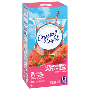 Crystal Light Strawberry Watermelon Drink Mix, (55.7 G) 12-Quart Canister 1.96 Ounce (Pack Of 5)