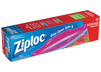 Ziploc Double Zipper Storage Bags, Gallon, with Grip 'n Seal Technology, 19 Count (Pack Of 8)