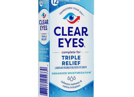 Clear Eyes Triple Relief Lubricant Eye Drops 0.5 Fl Oz (Pack Of 1)