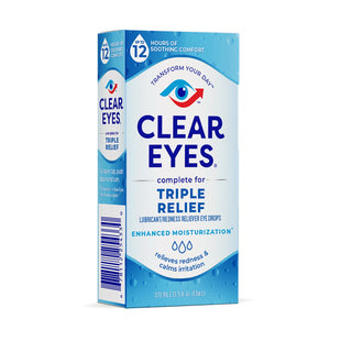 Clear Eyes Triple Relief Lubricant Eye Drops 0.5 Fl Oz (PacK Of 24)