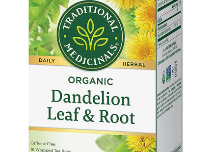 Traditional Medicinals Tea, Organic Dandelion, Leaf and Root Herbal Tea, 16 Count (Pack Of 3)