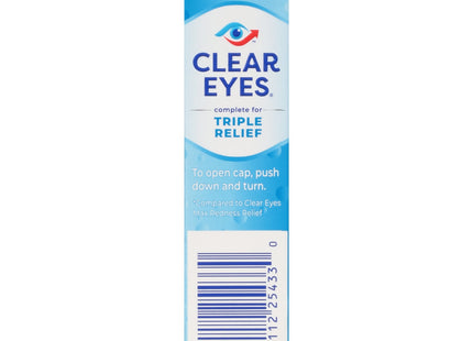 Clear Eyes Triple Relief Lubricant Eye Drops 0.5 Fl Oz (Pack Of 1)