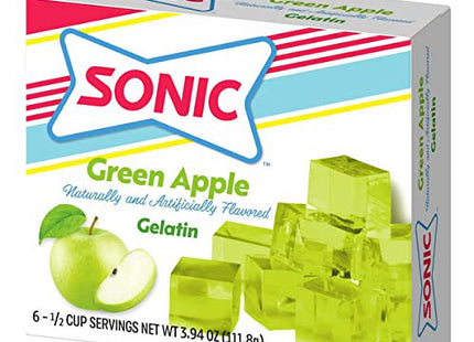 Sonic Green Apple Gelatin Mix, Fat Free Dessert Mix with Iconic SONIC Drive-In Flavor, 3.94 Ounce (Pack Of 1)