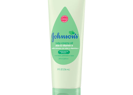 Johnson's Baby Creamy Oil with Aloe & Vitamin E, Moisturizing Baby Body Lotion 8.0 fl oz (Pack Of 12)