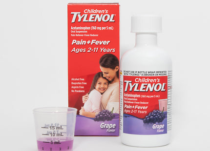 TYLENOL Children's Infants Acetaminophen Liquid, Oral Suspension Grape Splash Flavor, 4 Fluid Ounces (Pack Of 3)