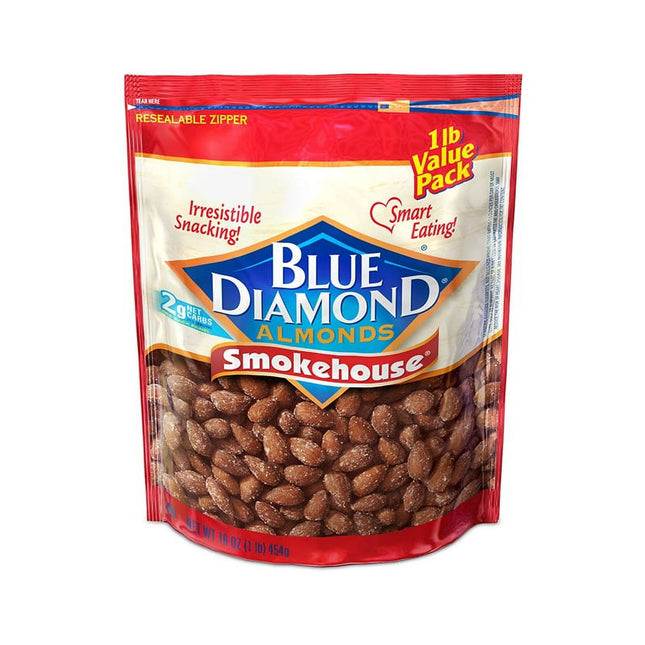 Blue Diamond Almonds Gluten Free Smokehouse Flavored Snack Nuts, 16 Ounce (Pack Of 4)