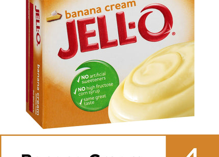 Jell-O Banana Cream, Artificial Flavored, Instant Pudding Mix & Pie Filling, No Artificial Sweeteners, 3.4 Ounce (Pack Of 1)