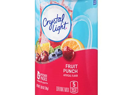 Crystal Light Fruit Punch Artificially Flavored Low Calories Powdered 4 Pitcher Packet Drink Mix 1.36 Oz (Pack Of 2)