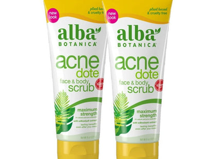 Alba Botanica Natural Acnedote Maximum Strength Face & Body Scrub Cream, Unscented 8 Ounce (Pack Of 4)