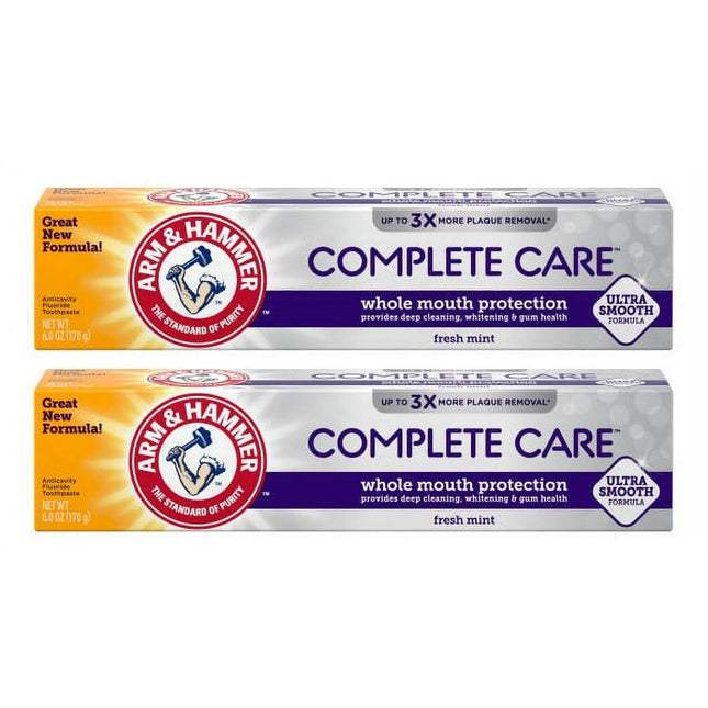 Arm & Hammer Complete Care, Stain Defense Fluoride Anticavity Toothpaste, 6 Ounce (Pack Of 2)