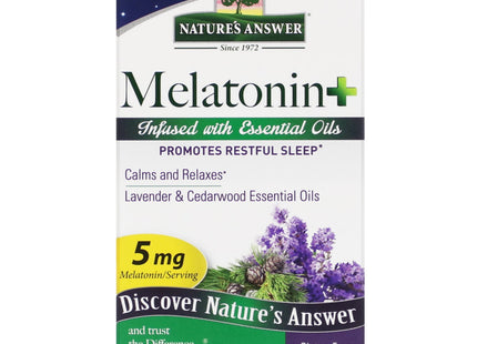 Nature’s Answer Melatonin Promotes Restful Sleep, Melatonin + Essential Oils Lavender  5mg 60-Capsules (Pack Of 4)