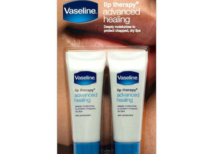 Vaseline Lip Therapy Advanced Healing, Skin Protectant, Advanced Formula, For Dry Lips Moisturiser, 0.35 Ounce (Pack Of 9)