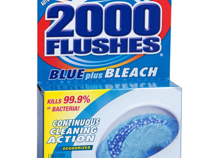 2000 Flushes Automatic Toilet Bowl Cleaner, Blue Plus Bleach 2ct (2 Pack)