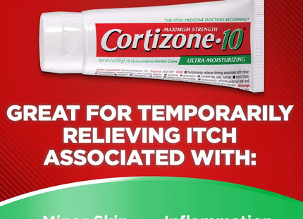 Cortizone-10 Plus Maximum Strength Hydrocortisone Anti-Itch Creme Plus Moisturizers, 2-Ounce Tubes (Pack Of 6)