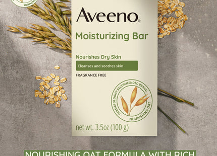 Aveeno Gentle Naturals Moisturizing Facial Cleansing Bar for Dry Skin, Fragrance Free, 3.5 Ounce (Pack Of 6)