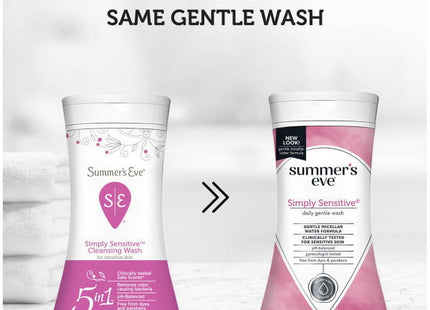 Summer's Eve Simply Sensitive, Daily Feminine Wash Removes, Cleansing Wash for Sensitive Skin, 9 Ounce (Pack Of 3)