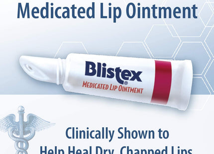 Blistex Medicated Ointment Lip Balm Stick, Relieving, moisturizing, and soothing for lip irritation Cold Sores, 0.21 Ounce (Pack Of 8)