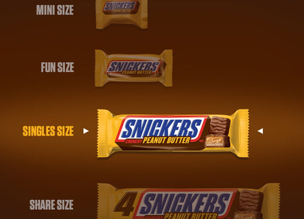 Snickers Peanut Butter Squared Candy, Chocolate Candy Bars, Full Size 1.78 Ounce (Pack Of 24)