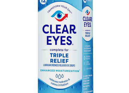 Clear Eyes Triple Relief Lubricant Eye Drops 0.5 Fl Oz (Pack Of 1)