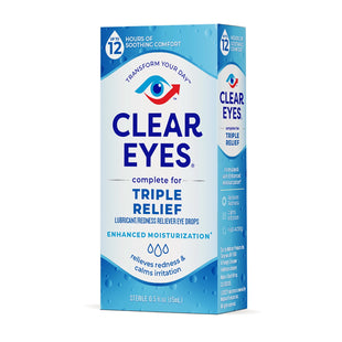 Clear Eyes Triple Relief Lubricant Eye Drops 0.5 Fl Oz (Pack Of 1)