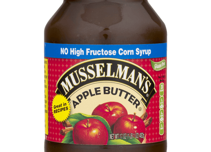 Musselman's Apple Butter, Naturally Fat Free, Gluten free, Non-dairy. Non-GMO, 17 Ounce (Pack Of 6)